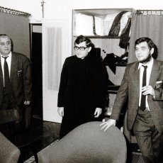 Otvaranje Funera. S leva na desno: Ernest Heš, vlč. Stjepan Beretić, Jožef Miškolci.