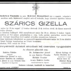 Posmrtnica iz 1935. godine, štampa: tadašnji Funero, „Rimokatolički pogrebni zavod“.